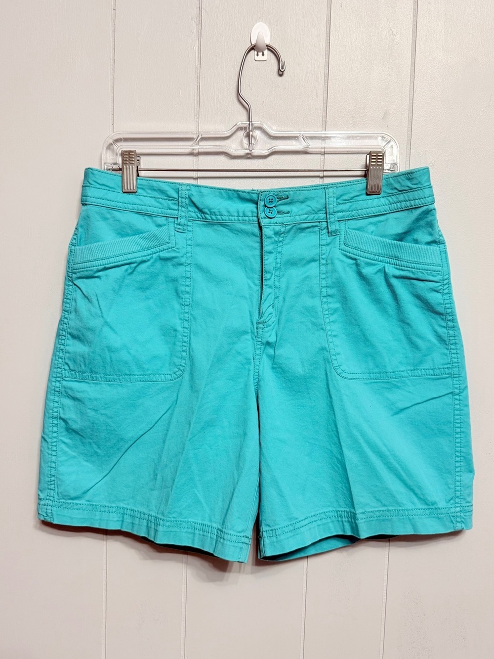 Kim Rogers Turquoise Casual 98% Cotton 2% spandex Bermuda Shorts